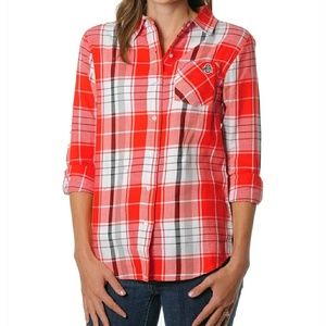NCAA Womens Plaid Ohio Buckeyes